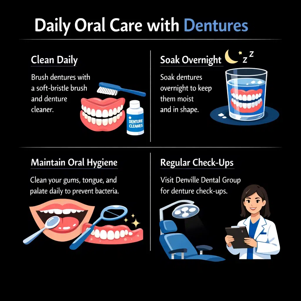 daily oral care with dentures