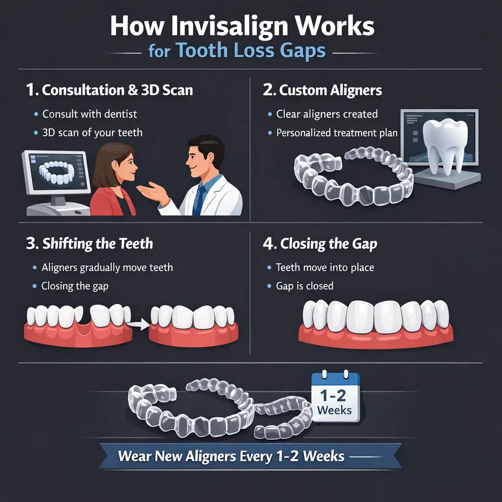how invisalign works for tooth loss gaps